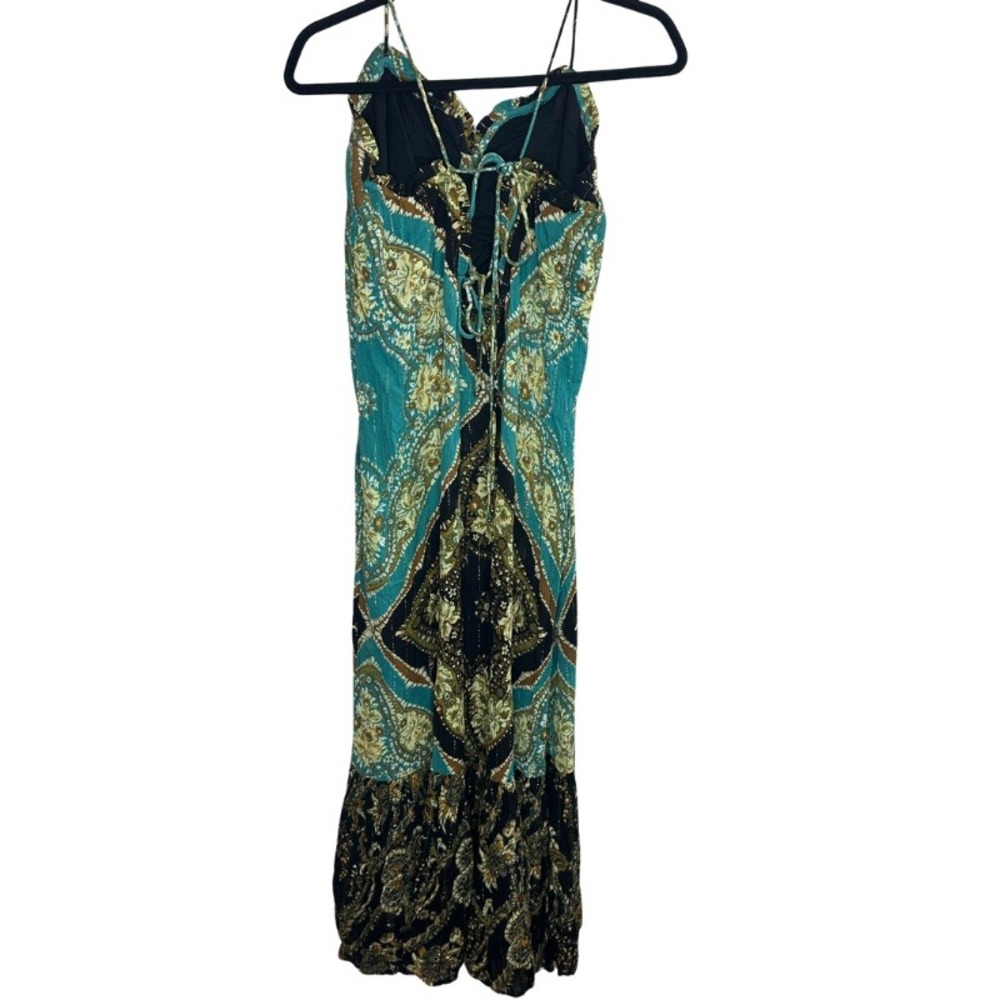 Free People Intimately Latigo Bay Combo Paisley Metallic Maxi Dress Small NEW - Picture 4 of 11